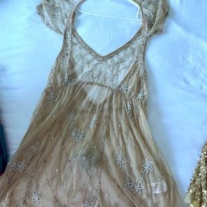 Free People Gold Slip